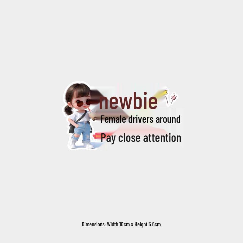 New Female Driver Alert: High Attention Personality Warning Rear Windshield Sticker