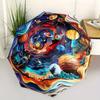 Automatic Folding Umbrella A colorful cosmic space scene featuring planets and stars. Portable collapsible design, casual outd
