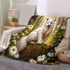1pc. Fantasy Forest Fox Throw Blanket - Magical Wildlife Art for Home Decor, Office Nap, Outdoor Use, Gift
