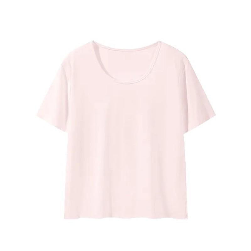 Cotton Blend T Shirt For Women With Color Block Piping Casual Summer Wear