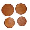 4pcs Wooden Tray Slip Resistant Spill Proof Durable Safe Multifunctional Round Serving Tray for
