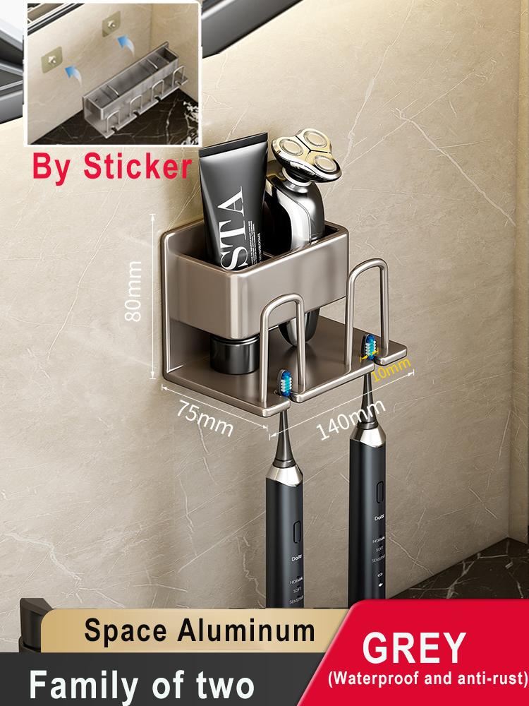 Toothbrush Holder Wall-mounted Gargle Cup Storage Electric Razor Shaver Shelf Batchroom Toiletries Organization Toothbrush Rack