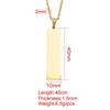 Geometric European & American Style Stainless Steel Bar Pendant Necklace