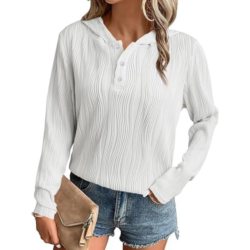 Autumn Solid Color Hooded Sweatshirt Jacket Casual Drop Shoulder Top