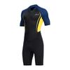 Shorty Combinaison Integrale Homme Fermeture Eclair Avant pour Surf Chasse Sous-Marine M Jaune