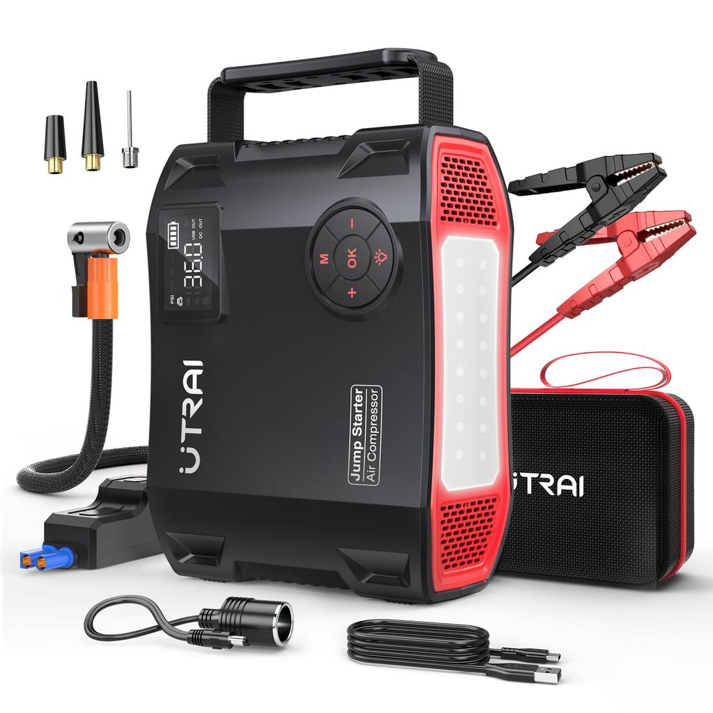 UTRAI Jstar 5 Jump Electric Air Engine 5000A Peak Safety LED Emergency Mobile Power Fast for All Gasoline Engine Vehicles and Diesel Vehicles up to