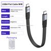 USB4 Full-Featured Type-C Dual-Head Flat Cable 40Gbps 5A Fast Charging Camera Use PVC Jacket 8K HD Video Compatible