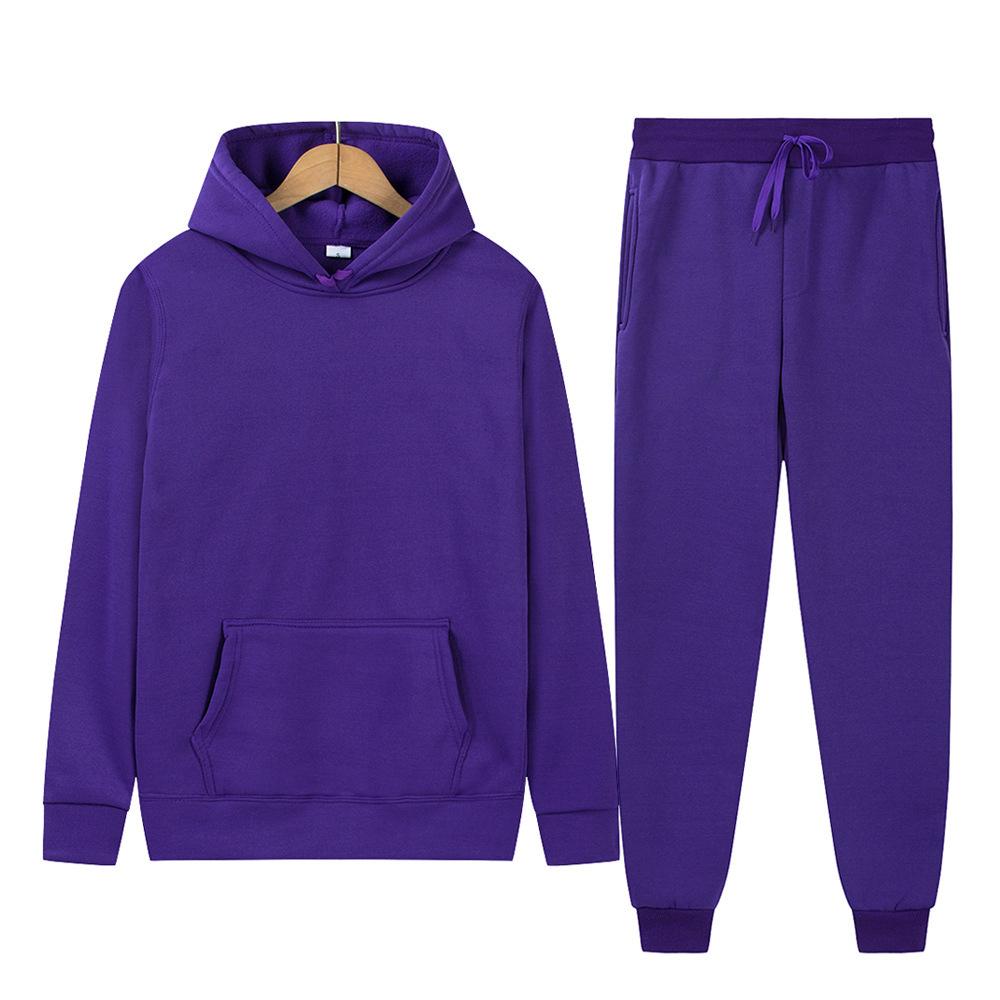 Unisex Thick Winter-Autumn Sportswear: Hooded Sweatshirt + Sweatpants Set
