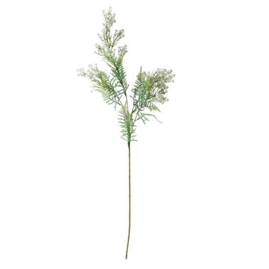 Brudslöja Grön Konstgjord Gren 32" Falsk Lång Stjälk Gipsophila Blommor med Blad för DIY Blomsterarrangemang Bröllopsbuketter Gårdshus Hem