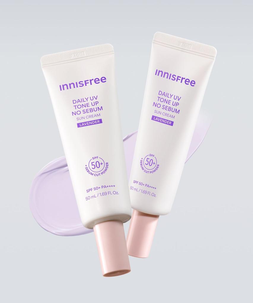 Codzienny krem przeciwsłoneczny UV Tone-Up No-Sebum Lawendowy (2 kawałki)