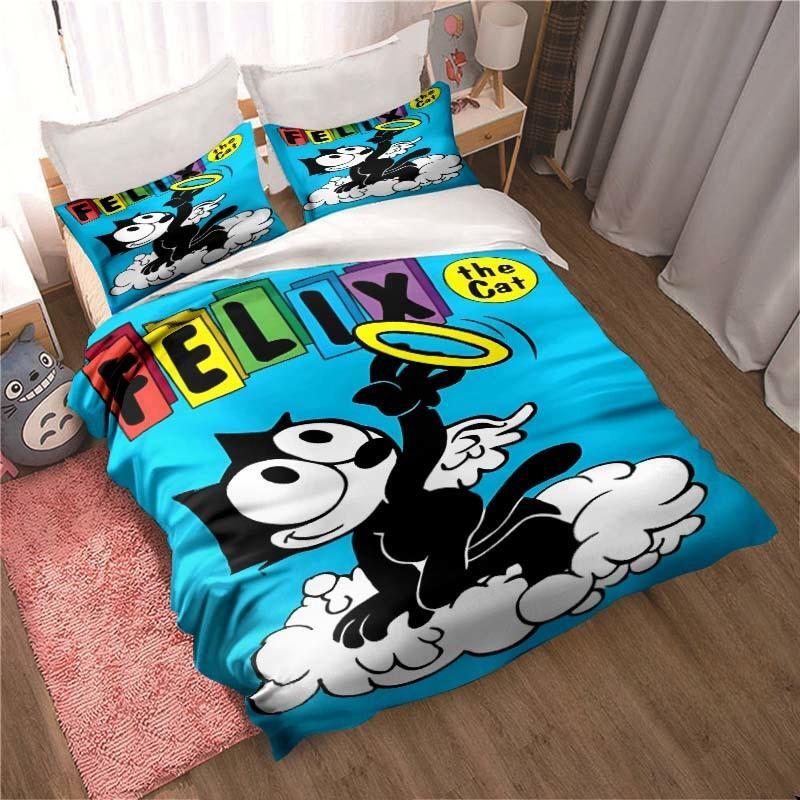 Fashion Cartoon Felix Cat Bedding Collection Fashion 3D Printing Home Decoration Boy Girl King Size Bedding Collection Quilt Cover Pillowcas