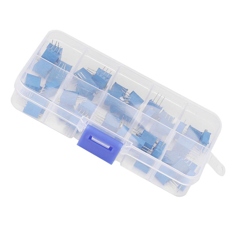 50PCS Blue Trimmer Pot 3296W Electronic Component Adjustable Variable Resistor  Circuit Adjustments