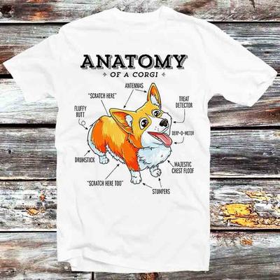 Anatomie van een Corgi Grappige Hond Puppy T-shirt B545