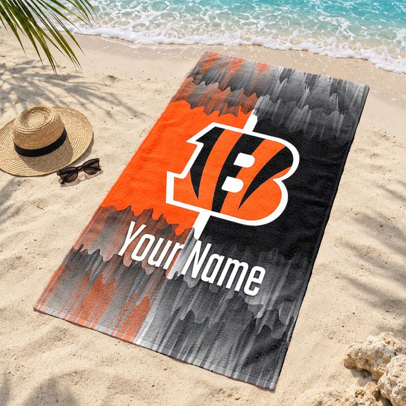 Cincinnati Bengals Custom Name Beach Towels Also Serve As Bath Towels Summer Essential a Musthave for the Outdoors the Beach and the Pool