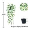 Faux Hanging Vine Plant With Green Leaves For Balcony And Party Decoration