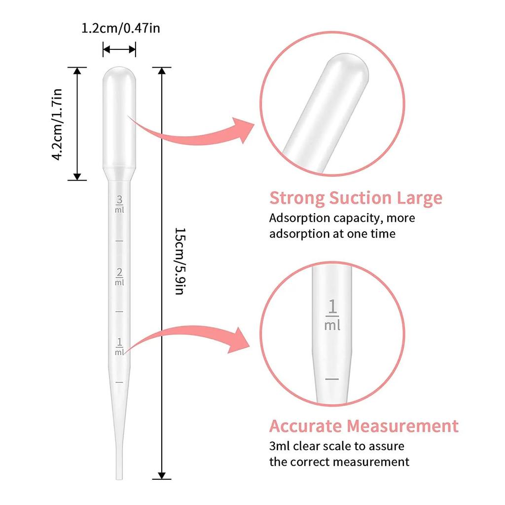 100Pcs Laboratory Pipette 5ml Plastic Disposable Graduated Container Liquid Dropper Equipment Straw Makeup Tools
