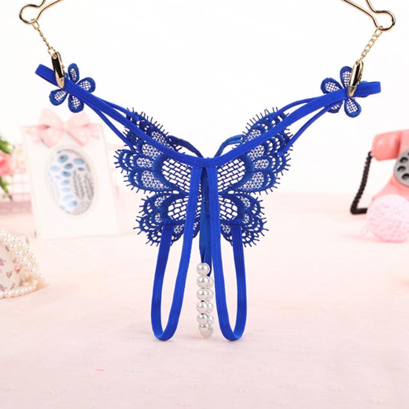 Butterfly Crotch Bead Massage Women's Thong 3348