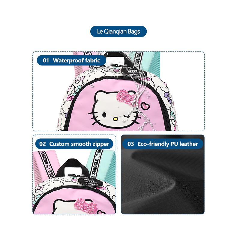 Smiggle Hello Kitty Backpack Set: Includes Student Backpack, Kindergarten Water Bottle, and Insulated Lunch Bag