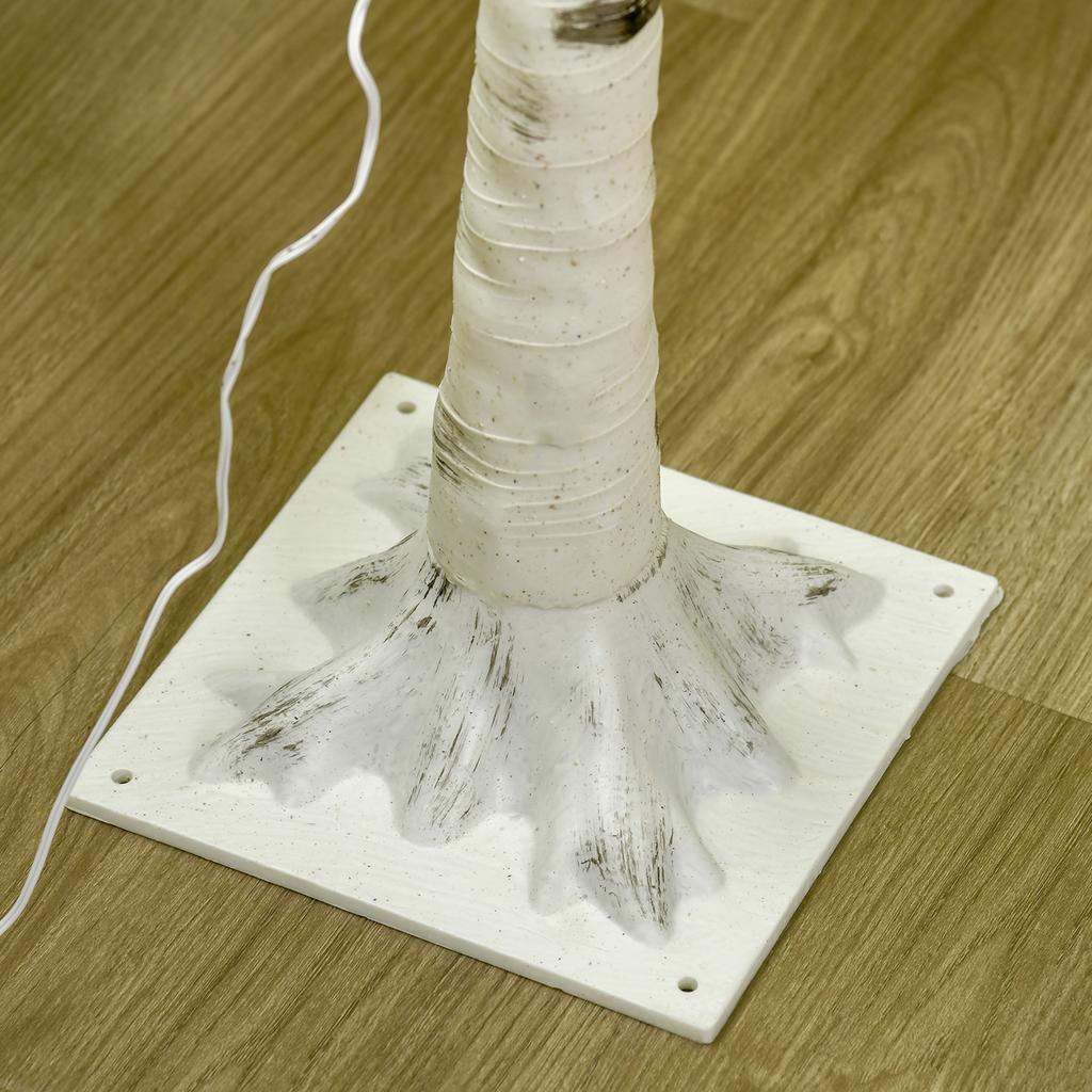 Artificial Birch with 120 LED Lights, 3 Brightness Levels, Foldable Branches, IP44, 150 Cm, White