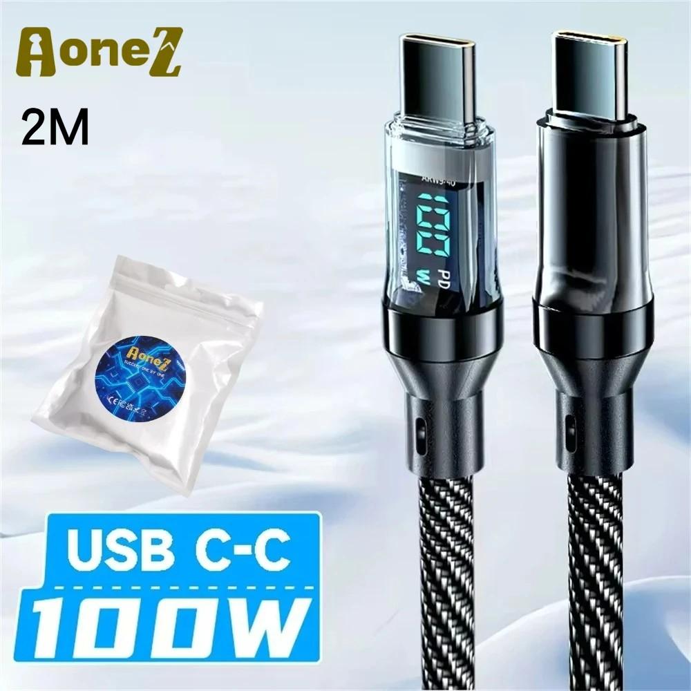 60W-120W USB A To Type C and Type C To Type C Fast Charging Cable with LED Display Super Fast Charge for Huwei iPhone 15 MacBook