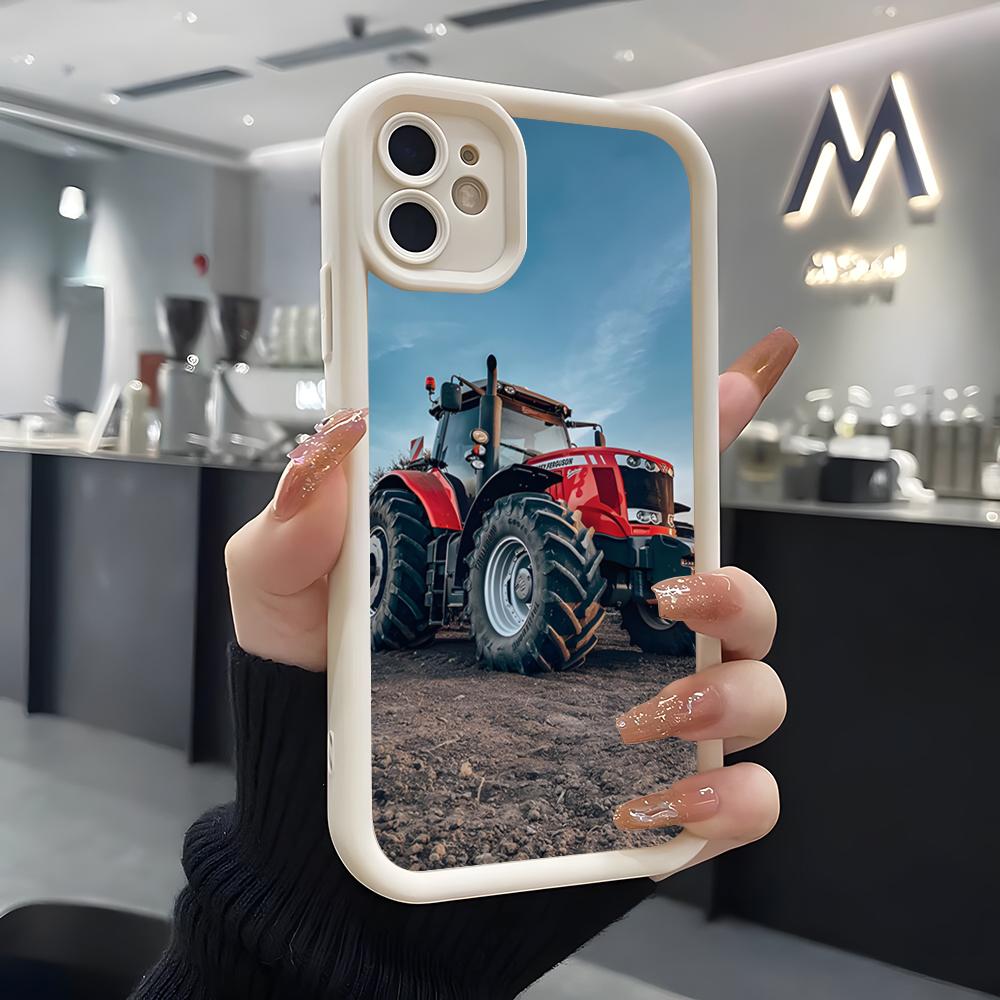 Massey Ferguson Phone Case For IPhone Air 17 Pro Max 16 E 15 14 Pro Max 13 12 11 Mini Plus Soft Silicone White Cover