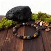 Festive Gifts Tiger Eye Black Onyx Blue Cracked Stone Beaded Bracelet Minimalist Fashion Jewelry For Men Women Daily Wear Gift