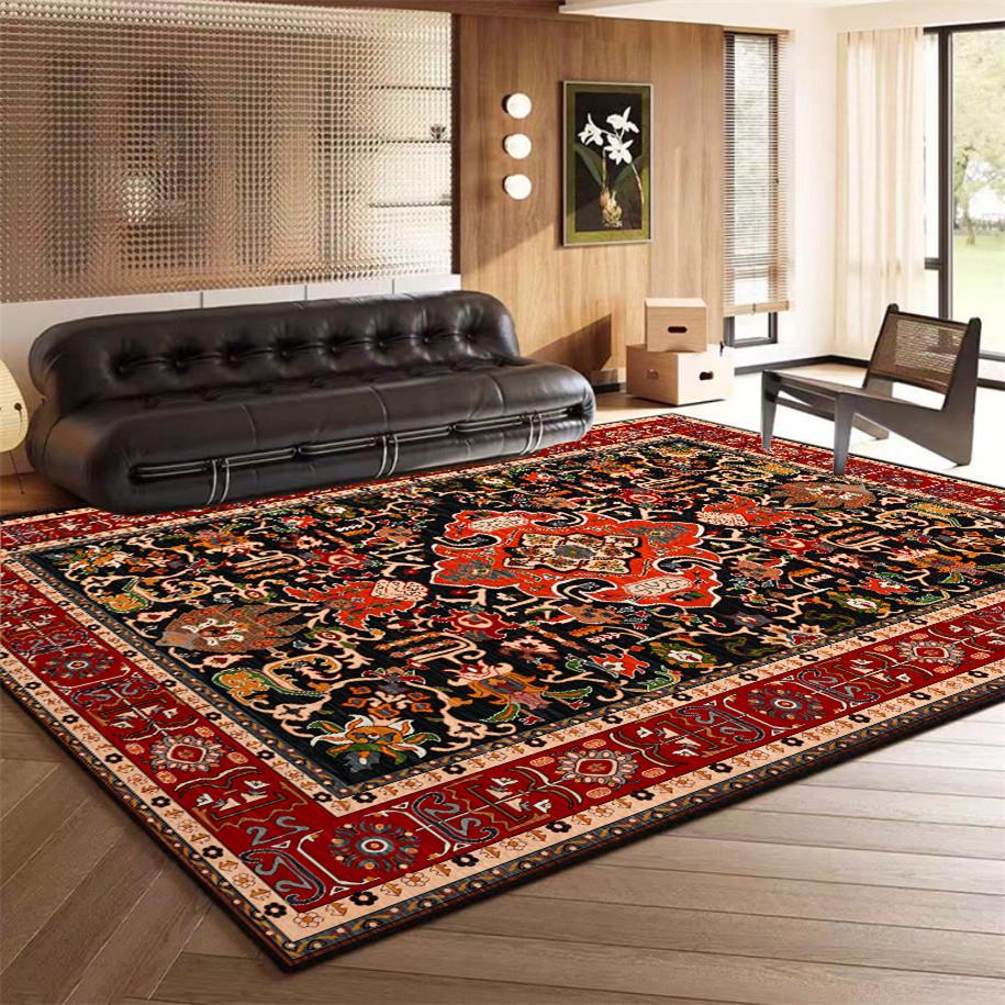 Retro Persian Ethnic-Style Carpet: Large Classic Bohemian Area Rug for Living Room, Bedroom, or Under Coffee Table