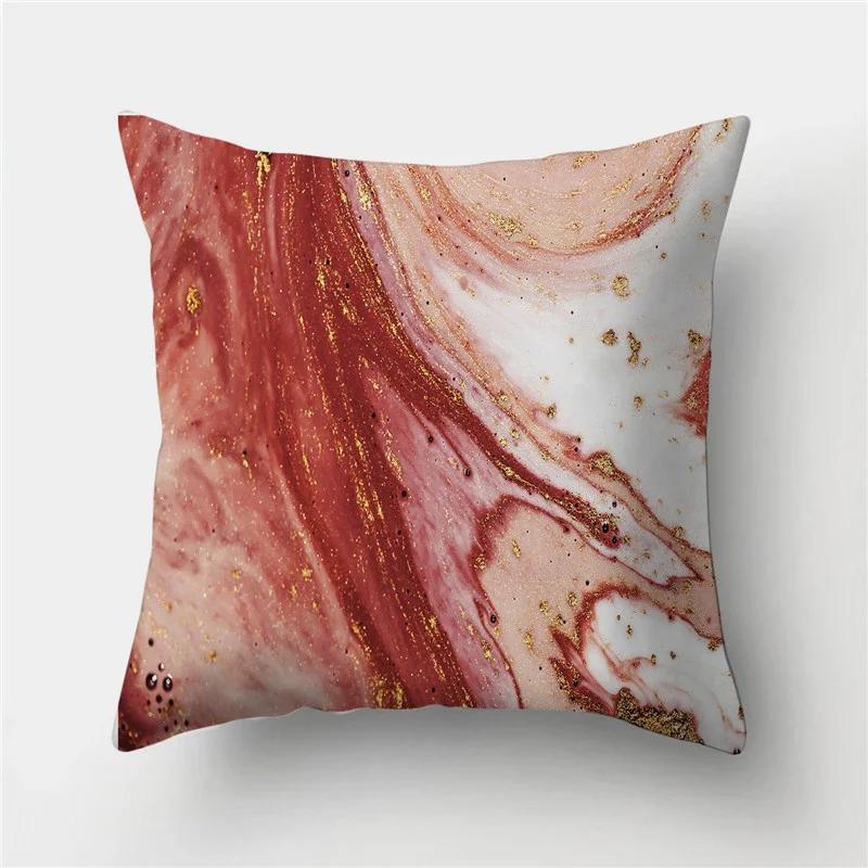 Home Decor Marine Marble Pattern Ative Pillowcase Polyester Cushion Cover  Pillow Sofa