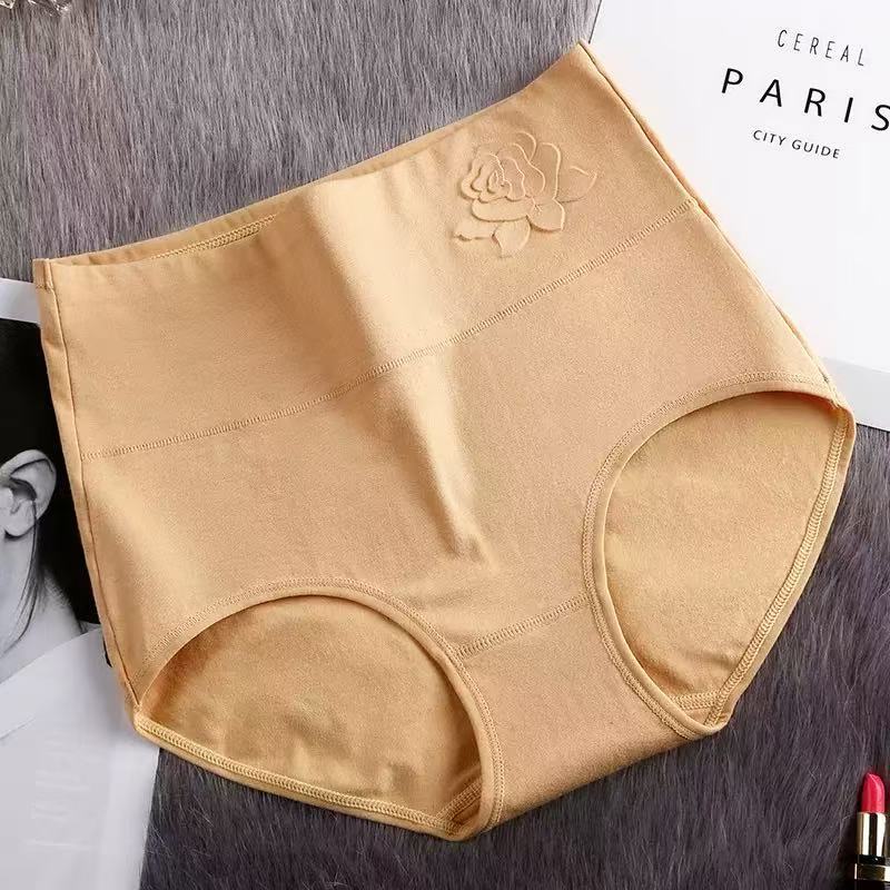 Big Size Women Spring and Autumn Pure Cotton Postpartum Abdominal Lift Hip High Waist Briefs