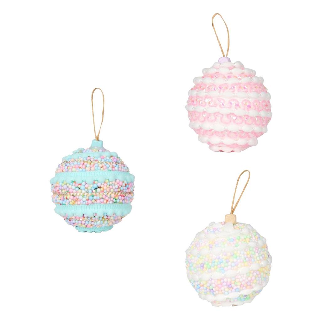 3x Christmas Ball Ornaments Xmas Decor DIY Classic Gift 8 Cm Pendant Drop for
