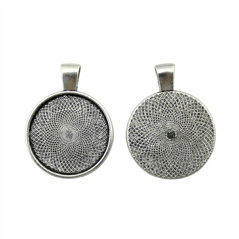 

Подходит для круглого стеклянного кабошона 25 мм, поднос для установки, античное серебро, цветные компоненты, украшение ручной работы для изготовления ювелирных изделий A07-4pcs-25mm