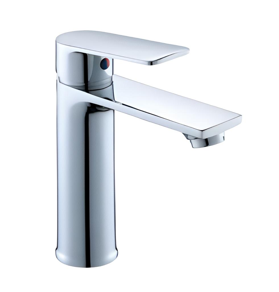 Hot Selling Modern Single Handle Chrome Plated Silver Color Stainless Steel Deck Single Hole Basin Mixer Ceramic Valve Bathroom