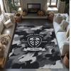 Leeds United Voetbal Print Kristalfluweel Tapijt, Comfortabel Waterabsorberend Antislip Binnen Vloerkleed