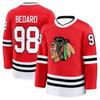 Chicago Blackhawks Hockey Jersey Bedard 98 Print Tshirt Comfortable Base Layer Long Sleeves V-enck Tshirt Parent T Shirts