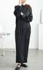 Gold Japan Plus Size Shirt Voluminous Band Solid Sizes Black Women's Dress, Long, Sleeves, Collar, Color, Winter, Autumn, Spring, Goldy-1644, LL-3L,