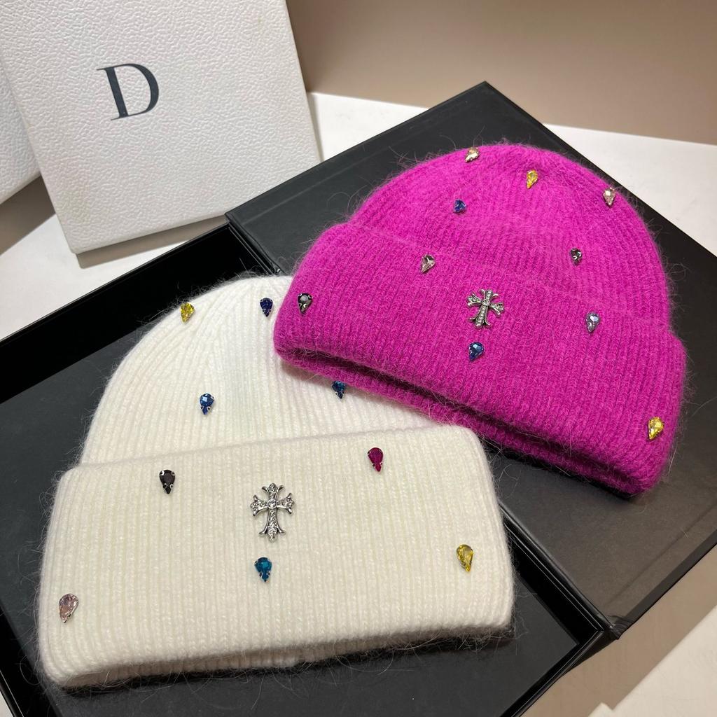 Fashionable Cross-stitch Luxury Colorful Knitted Beanie - Winter Outdoor Warm Soft Plush Earflap Hat