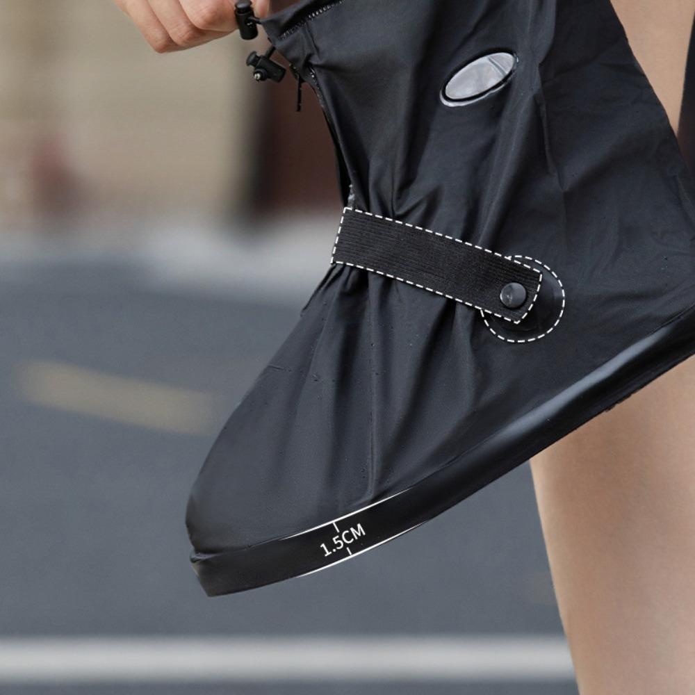 Thickened PVC Rain Shoe Cover Waterproof Anti Slip Wear Resistant Outdoor Sand Proof Riding Foot Protector for Rainy Days