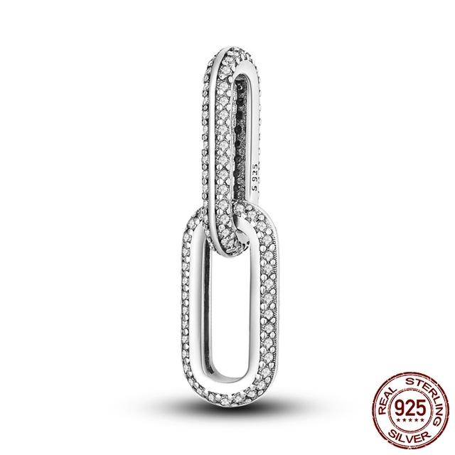 

Серьги из серебра 925 пробы, два кольца, соединитель, висячие бусины, подходят для оригинального модного стиля, браслет, ювелирное изделие, подарок