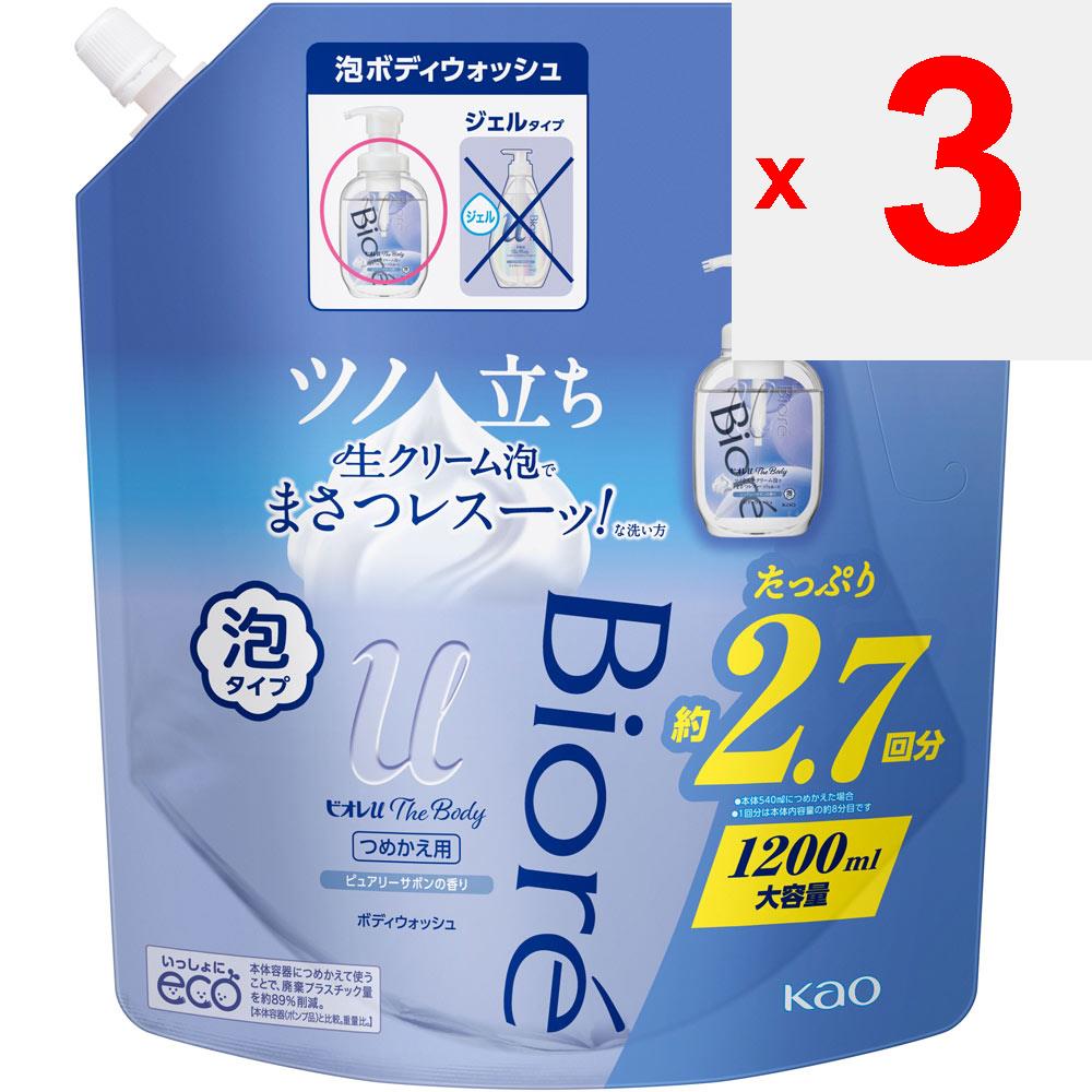 KAO Biore u The Body - Schaumtyp - Purely Savon Fragrance Refill 1200ml Personal Medium Price Range Körperseife Befeuchten Sie Ihre Haut, tragen Sie 1 bis 2 Pumpstöße Schaum auf