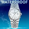 stainless steel quartz suitable for formal and business Stylish fashion design with calendar Perfect as a gift for anniversaries or Silver Men's