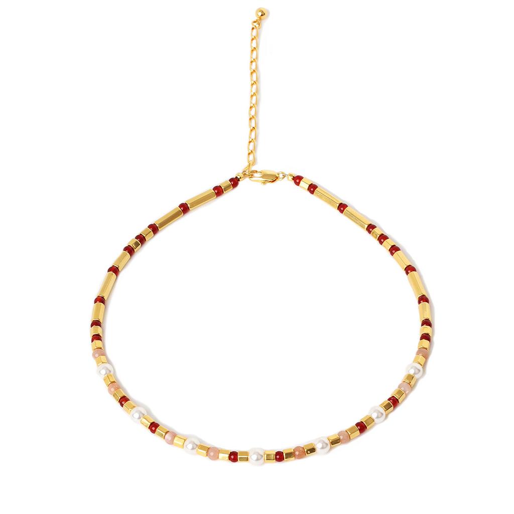 Mezmic Color Beads Pearl Pharaoh Necklace