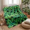Dinosaur Adventure Pattern Blanket Personalized Name Flannel Blanket Soft Cozy Plush Throw for Sofa Bed Lightweight Home Decor