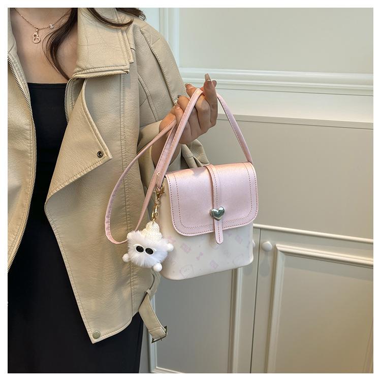 Retro Style Faux Leather Bucket Bag for Women Minimalist Square Shoulder Purse Trendy Casual Crossbody Handbag CLE