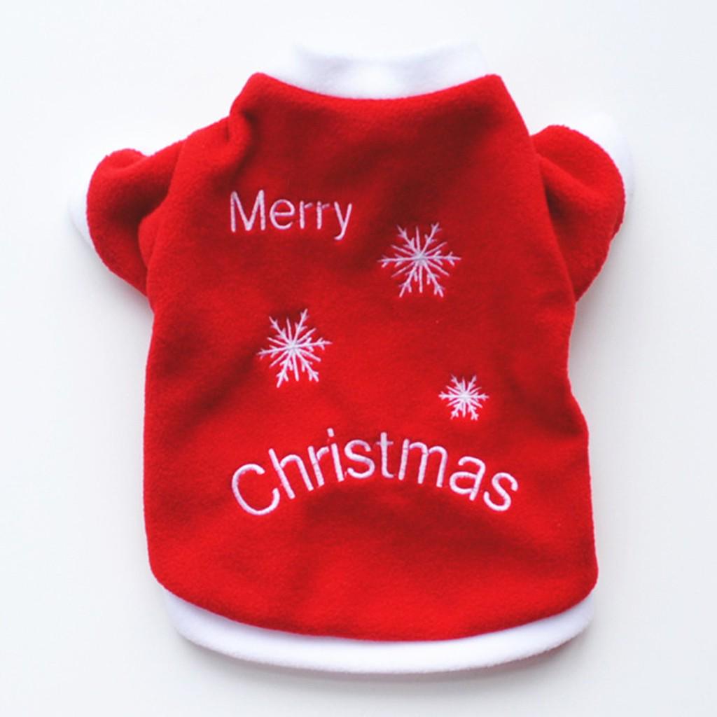 Pet Dog Winter Christmas Print Plush Clothes Pet Dog Long Sleeve Top