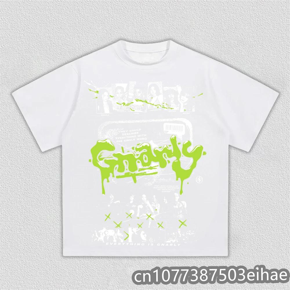 Unisex Casual Graphic Tshirt Oneck Short Sleeve Gothic Y2k Top Unisex Unisex Funny Print Katseye TShirt Streetwear