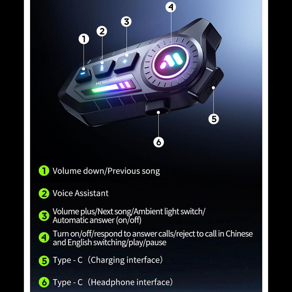 Motorcycle Headset Double-speaker Wireless Helmet Earphones Smart Cycling Headphones For Daily Commuting Travel Motorcycle