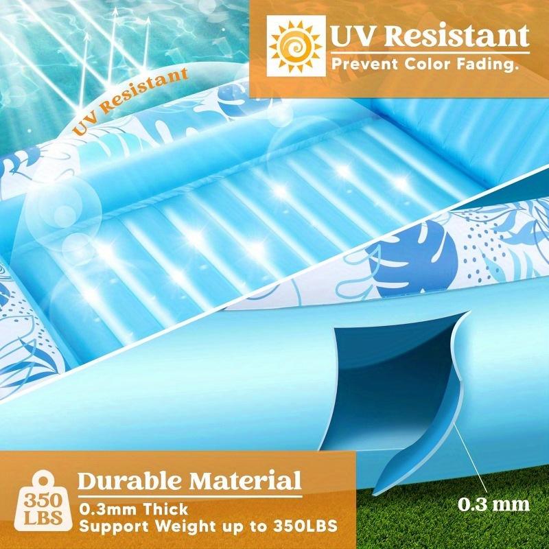 Raft Flutuante Joyfy 4 em 1 Piscina Inflável para Bronzeamento Cama de Sol Lounge para Festa na Água de Verão Presentes