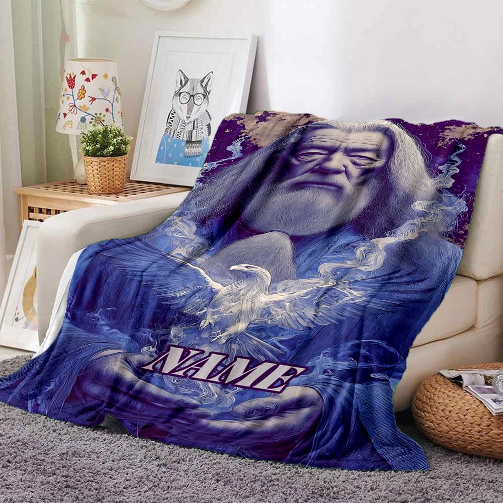 Custom Name "Night Forest Moonlight" Blanket for Couch & Bed, Plush Cozy Fuzzy Blanket Super Soft & Warm Blankets for Fall and Winter. 0908110