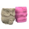 Mother and Son Cat Owl Silicone Mold Flower Epoxy Resin Casting Mold Succulent Vase Cement Mold Candle Holder Mold
