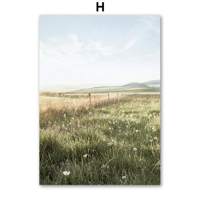 Sonnenschein-Innenhof Kaffee Zitronenblätter Landschaft Poster und Drucke Leinwandmalerei Nordische Wandkunst Bilder Wohnzimmerdekor